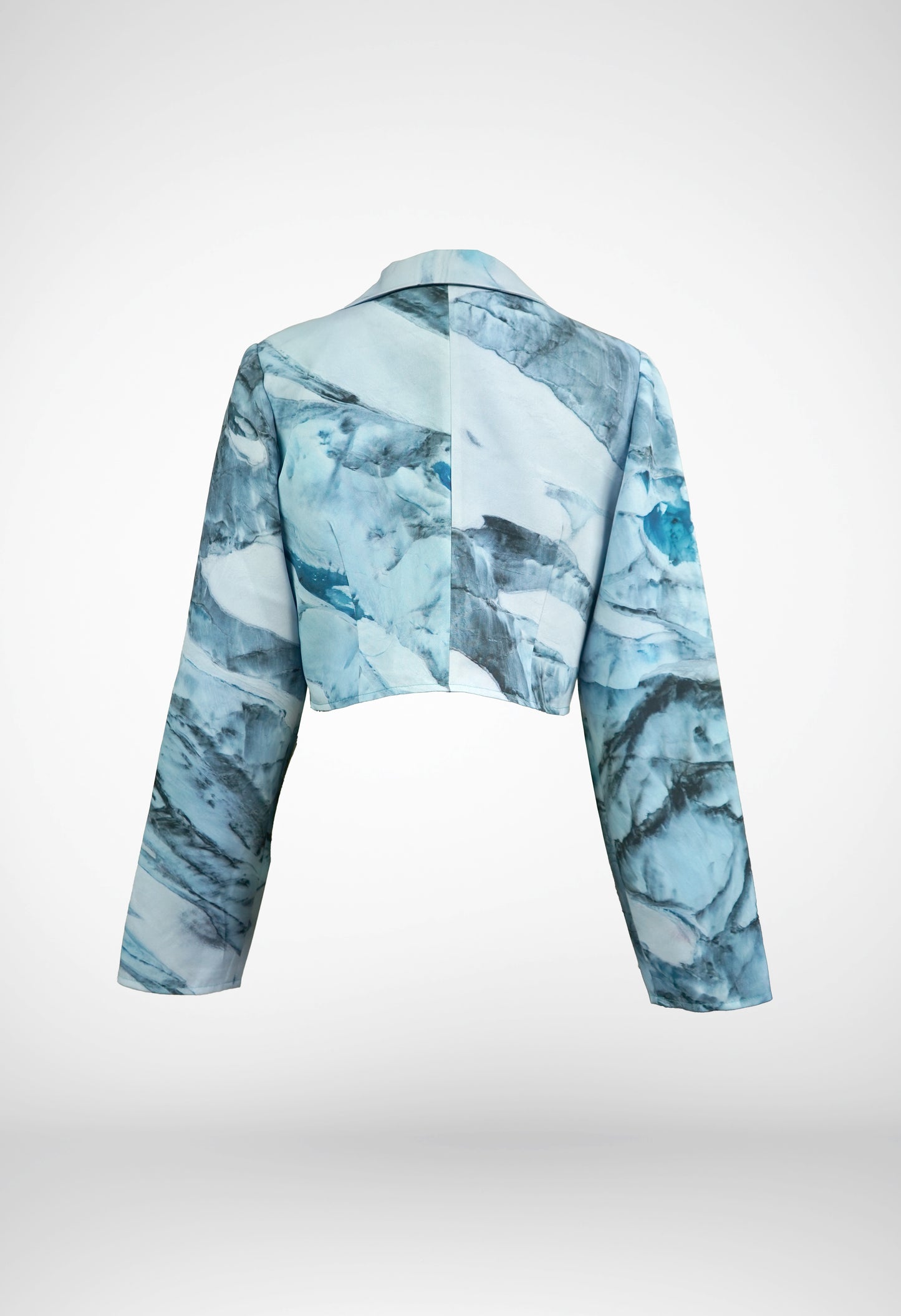 Alaskan Glacier Blue Long Sleeve Cropped Blazer