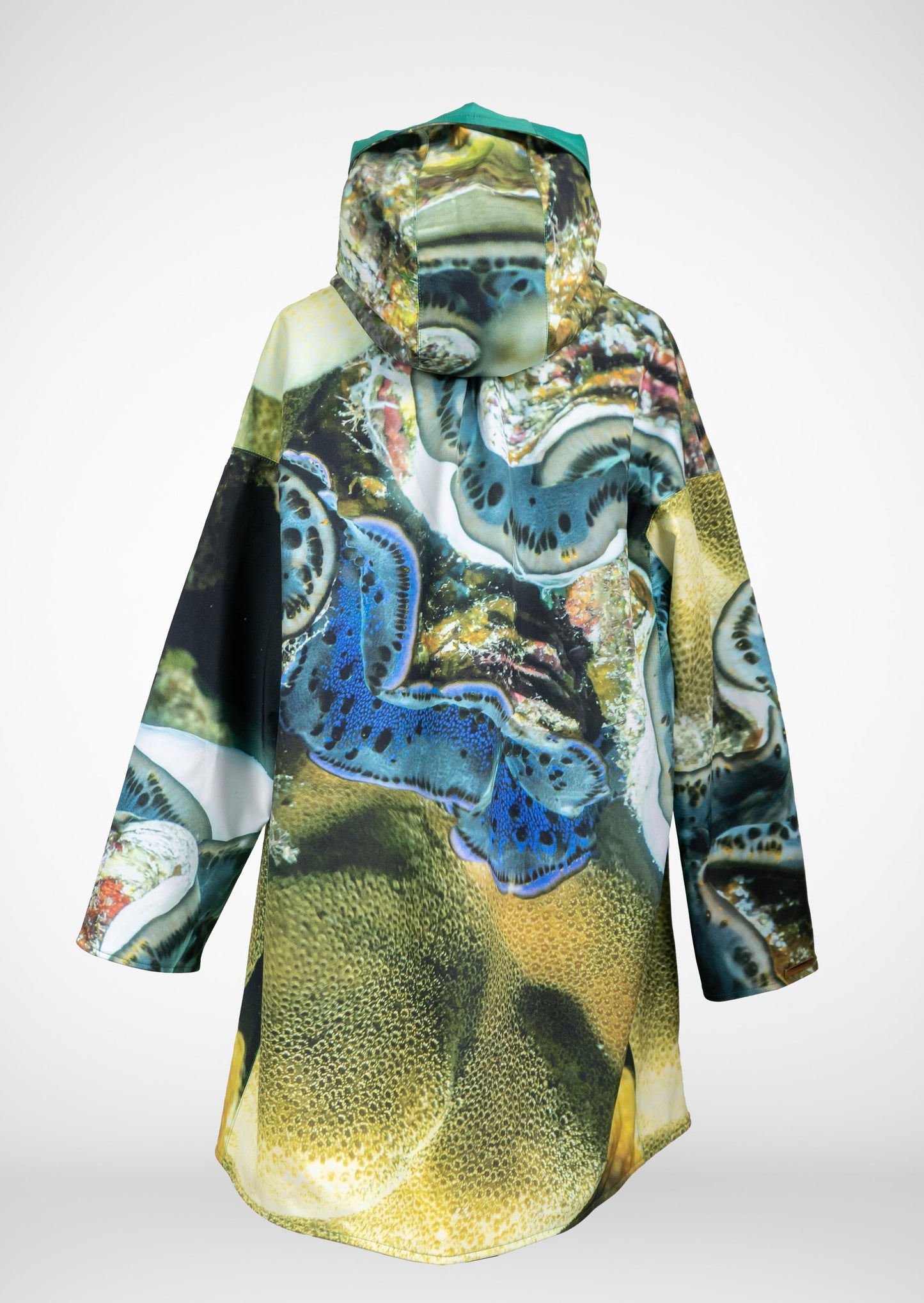 Aquatic Blue and Green Oversized Waterproof Cape