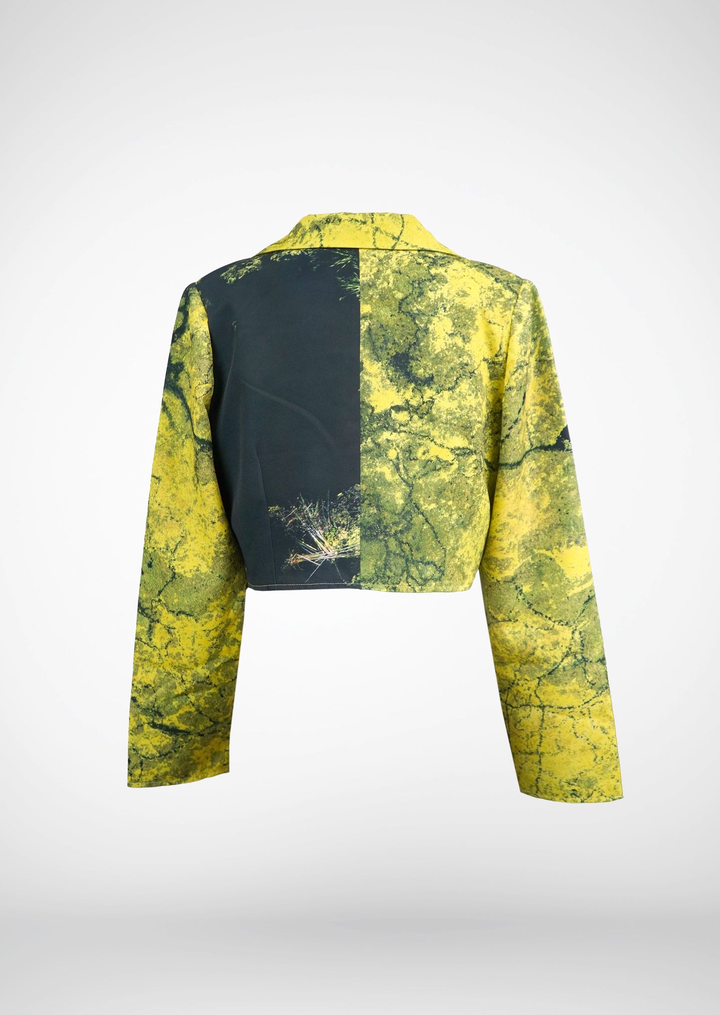 Yellow Algae Long Sleeve Cropped Blazer