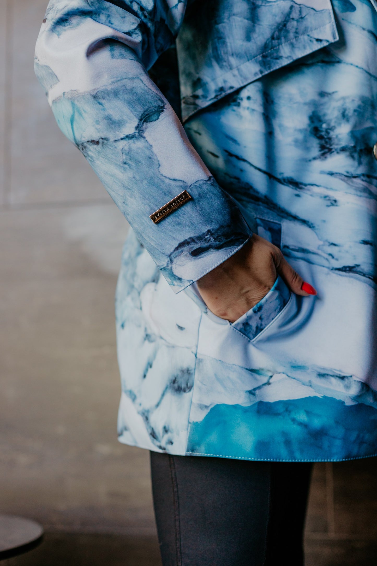 Alaskan Blue Glacier Waterproof Jacket with Waist Belt