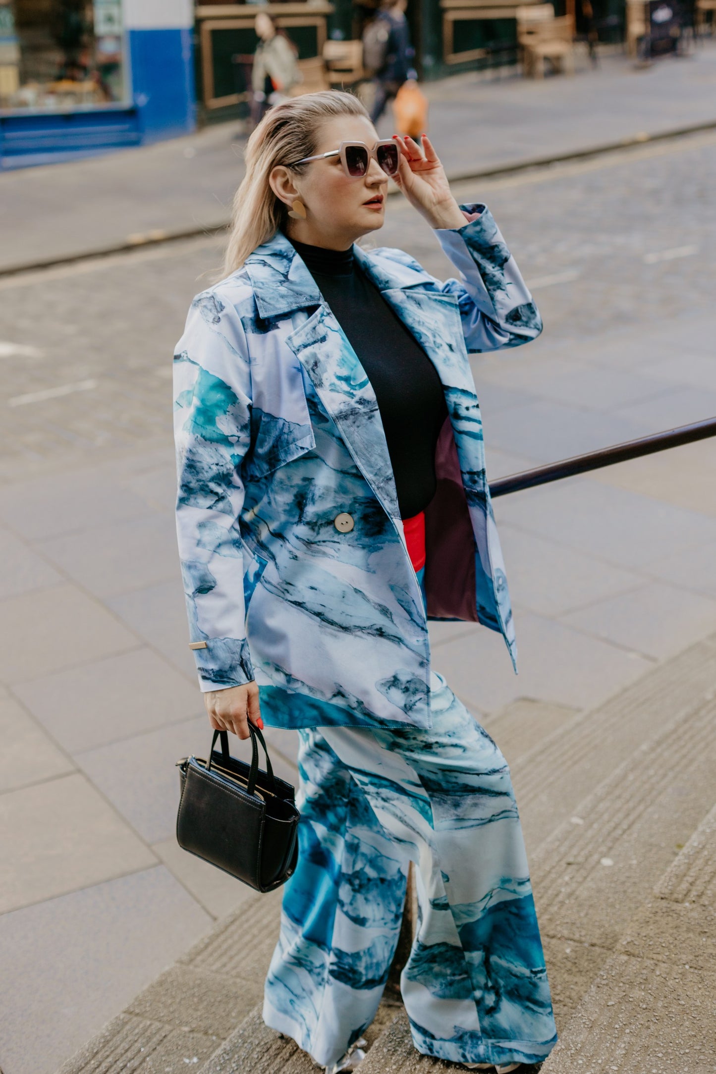 Alaskan Blue Glacier Waterproof Jacket with Waist Belt