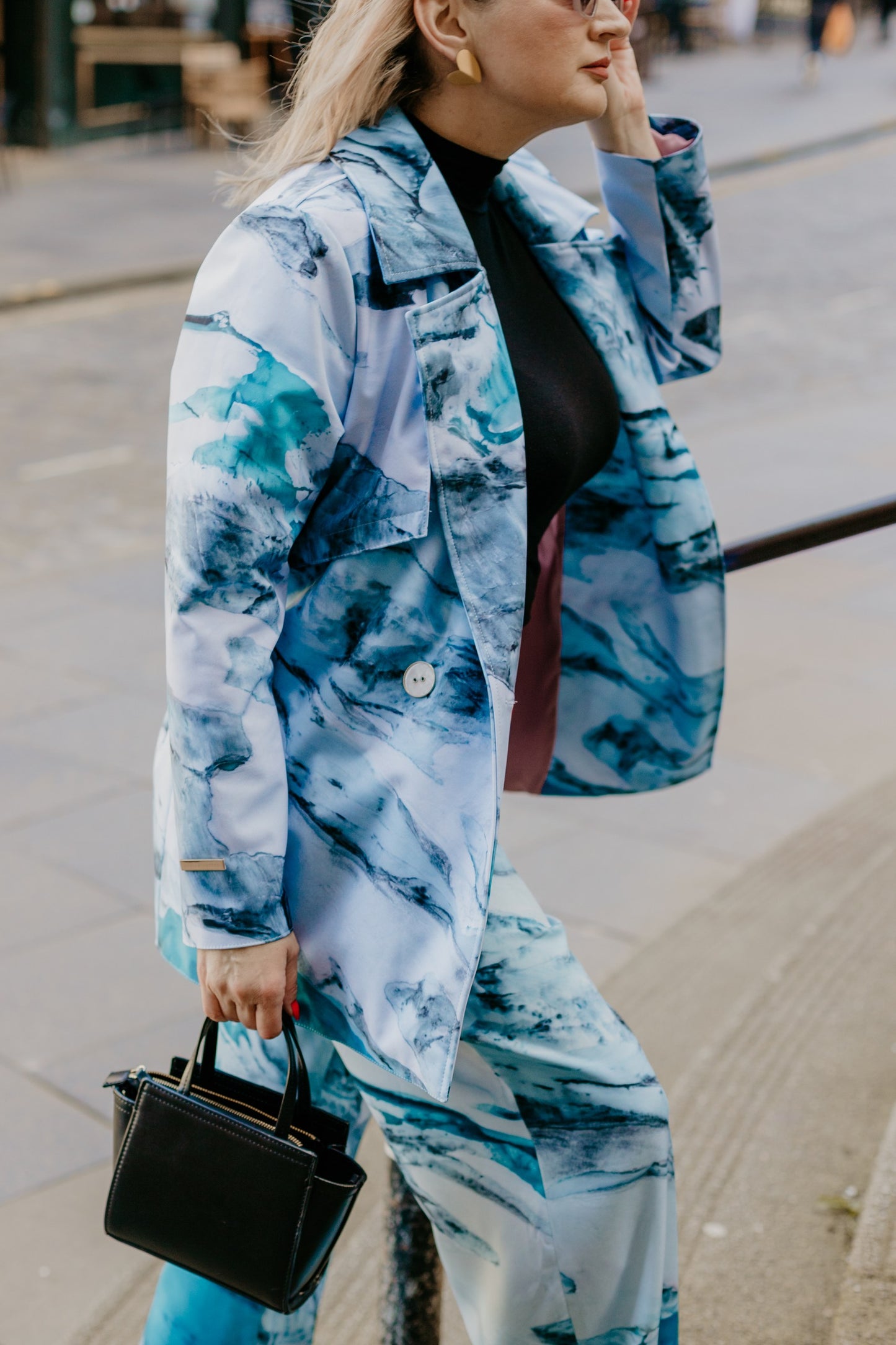 Alaskan Blue Glacier Waterproof Jacket with Waist Belt