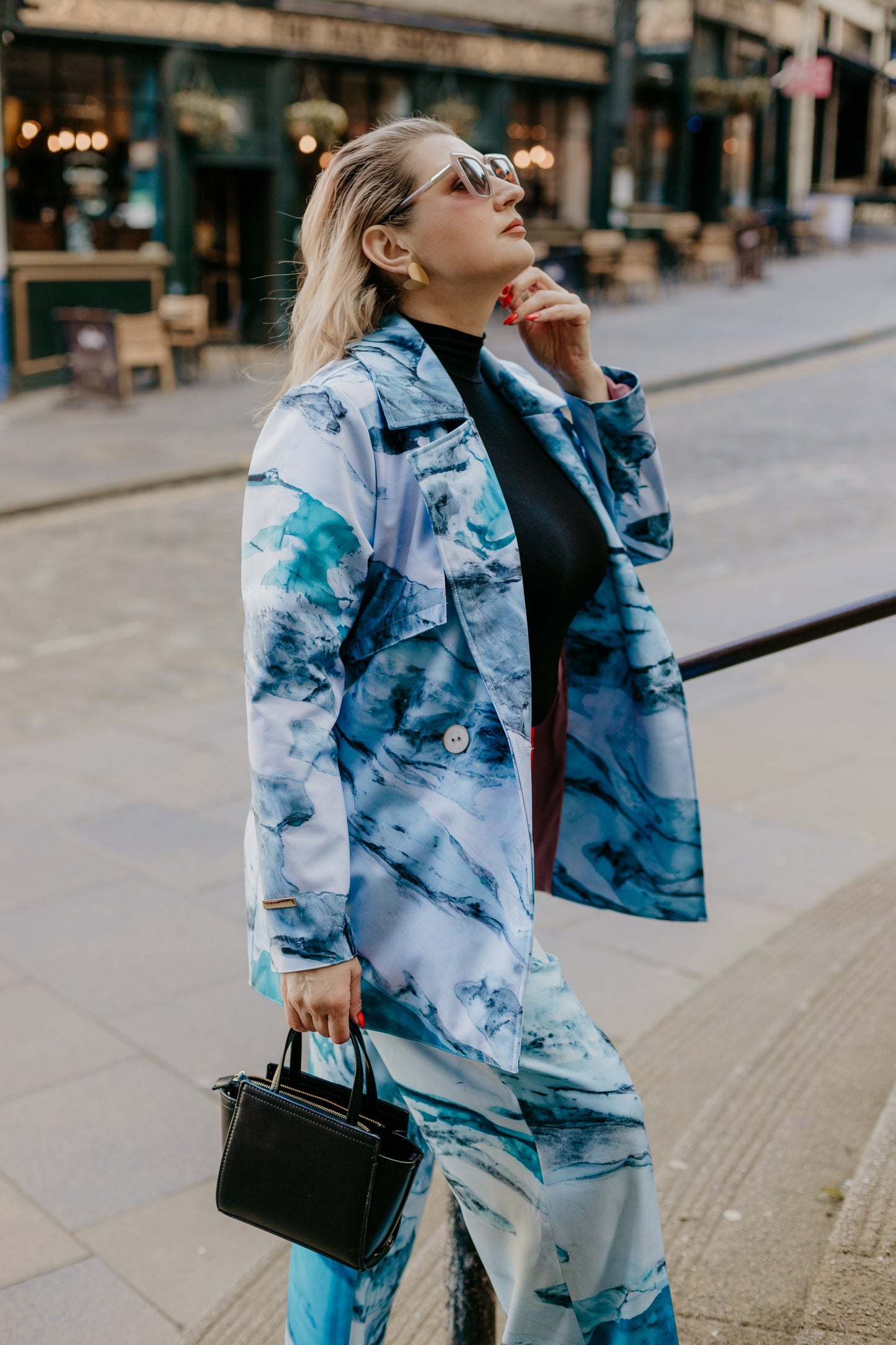 Alaskan Blue Glacier Waterproof Jacket with Waist Belt