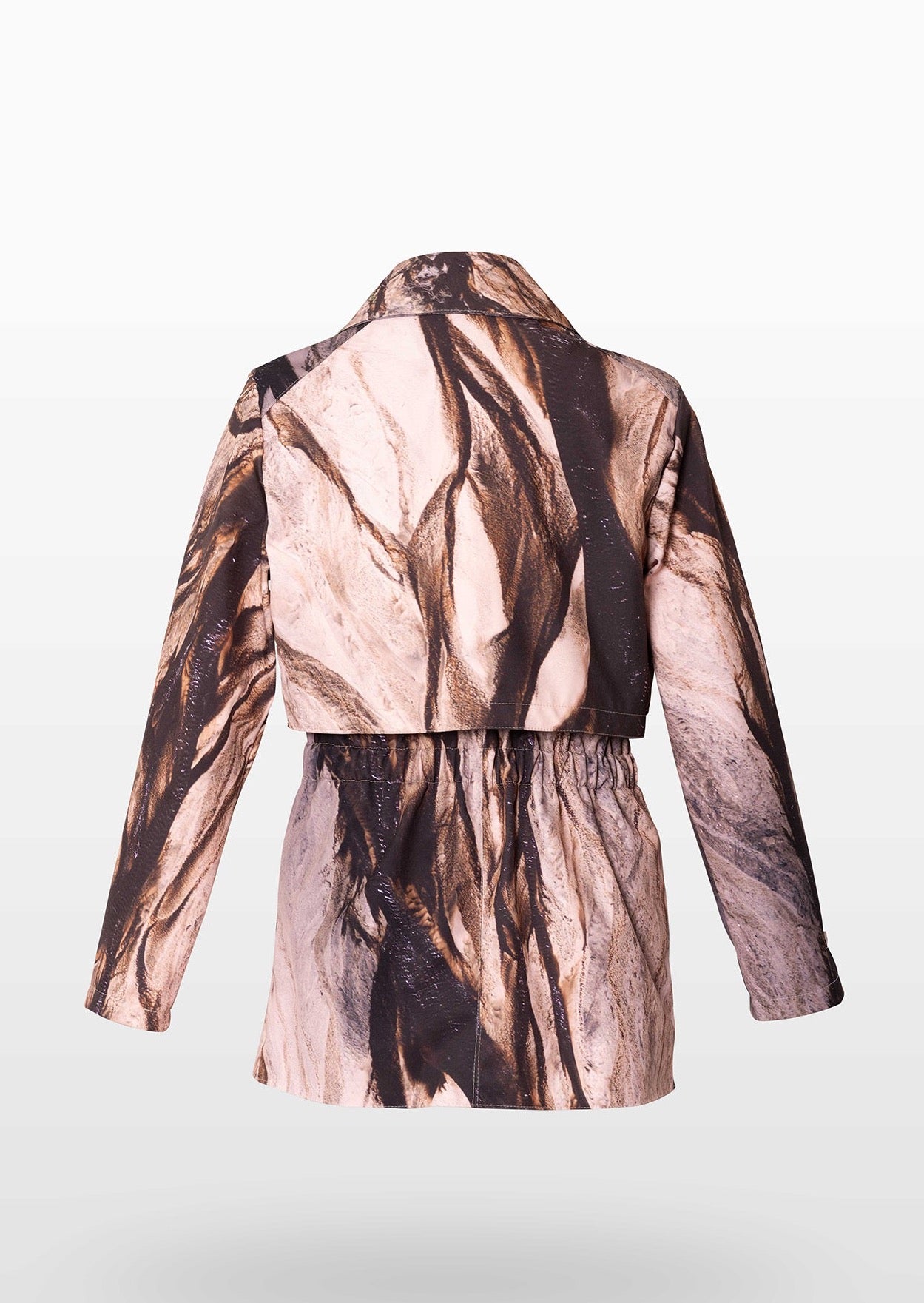 Sepia Brown Waterproof Jacket with Waist Belt