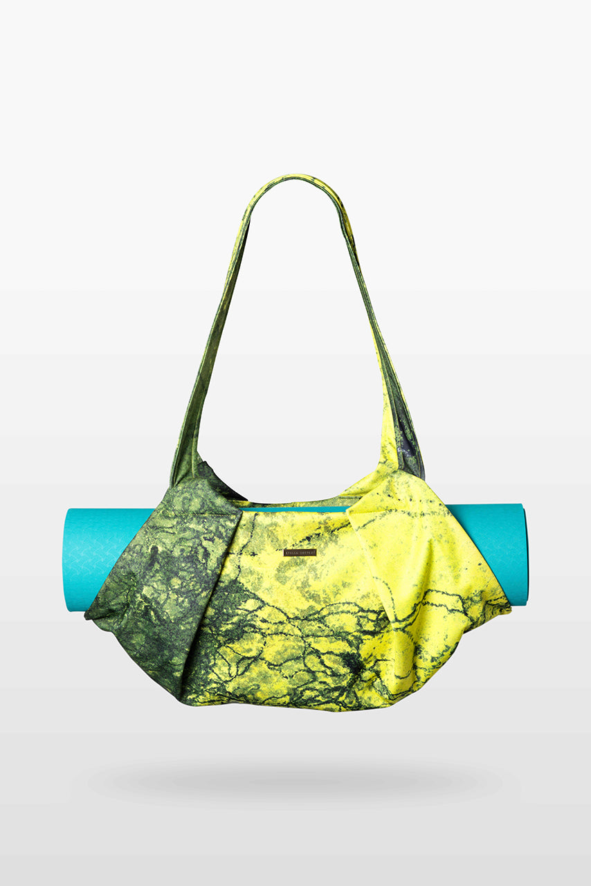 Shoulder Strap Yellow Algae Yoga Bag with Zipper