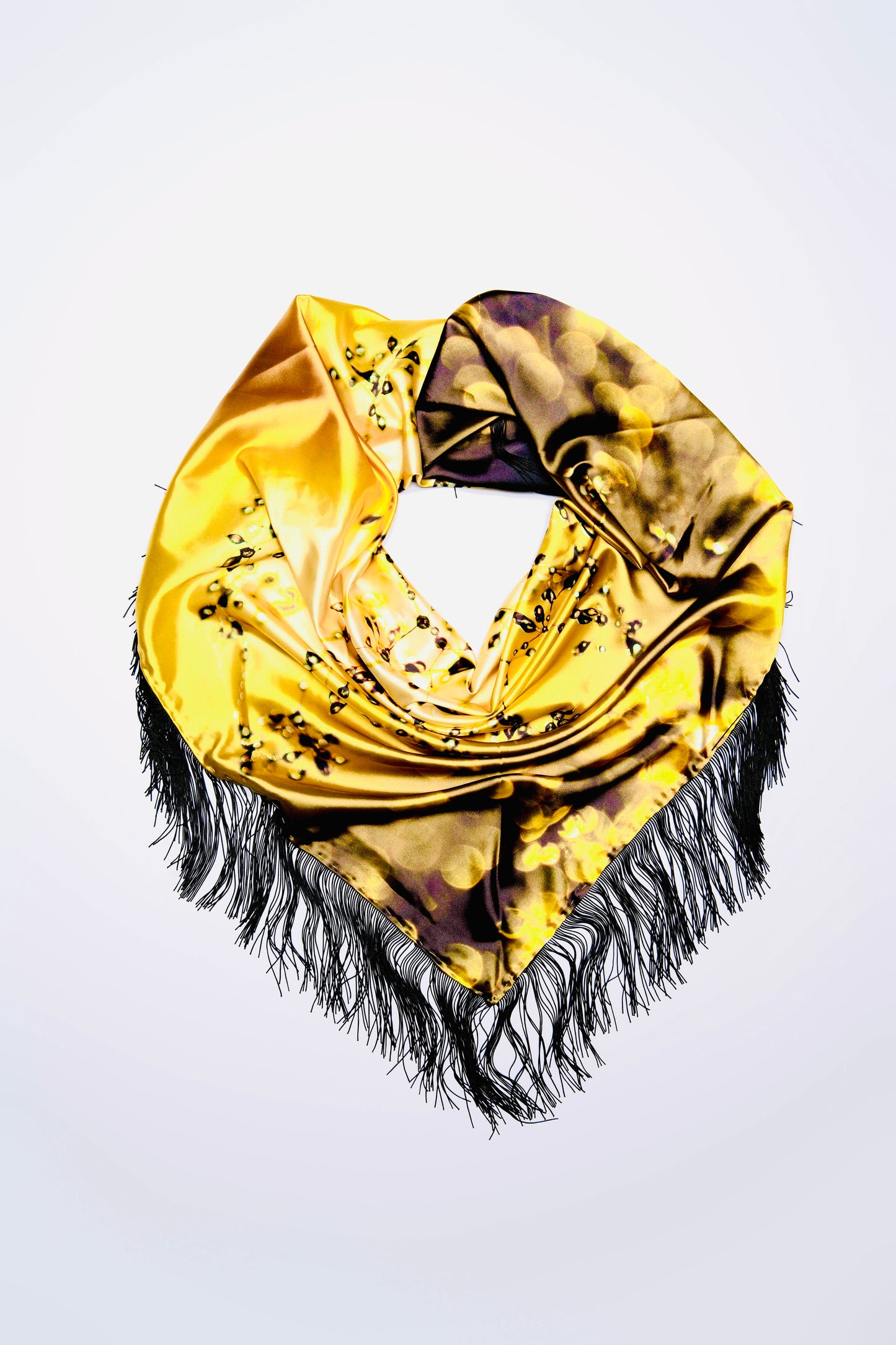 Golden Yellow Dusk Satin Scarf