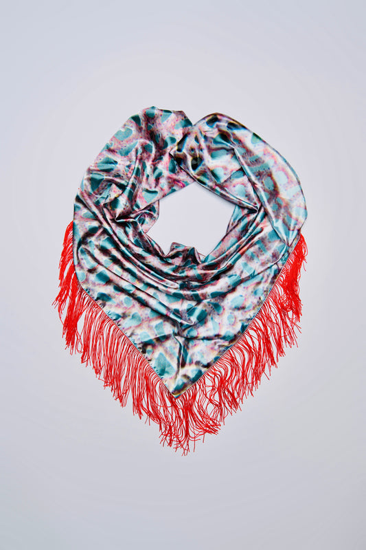 Purple Colombian Coral Satin Scarf