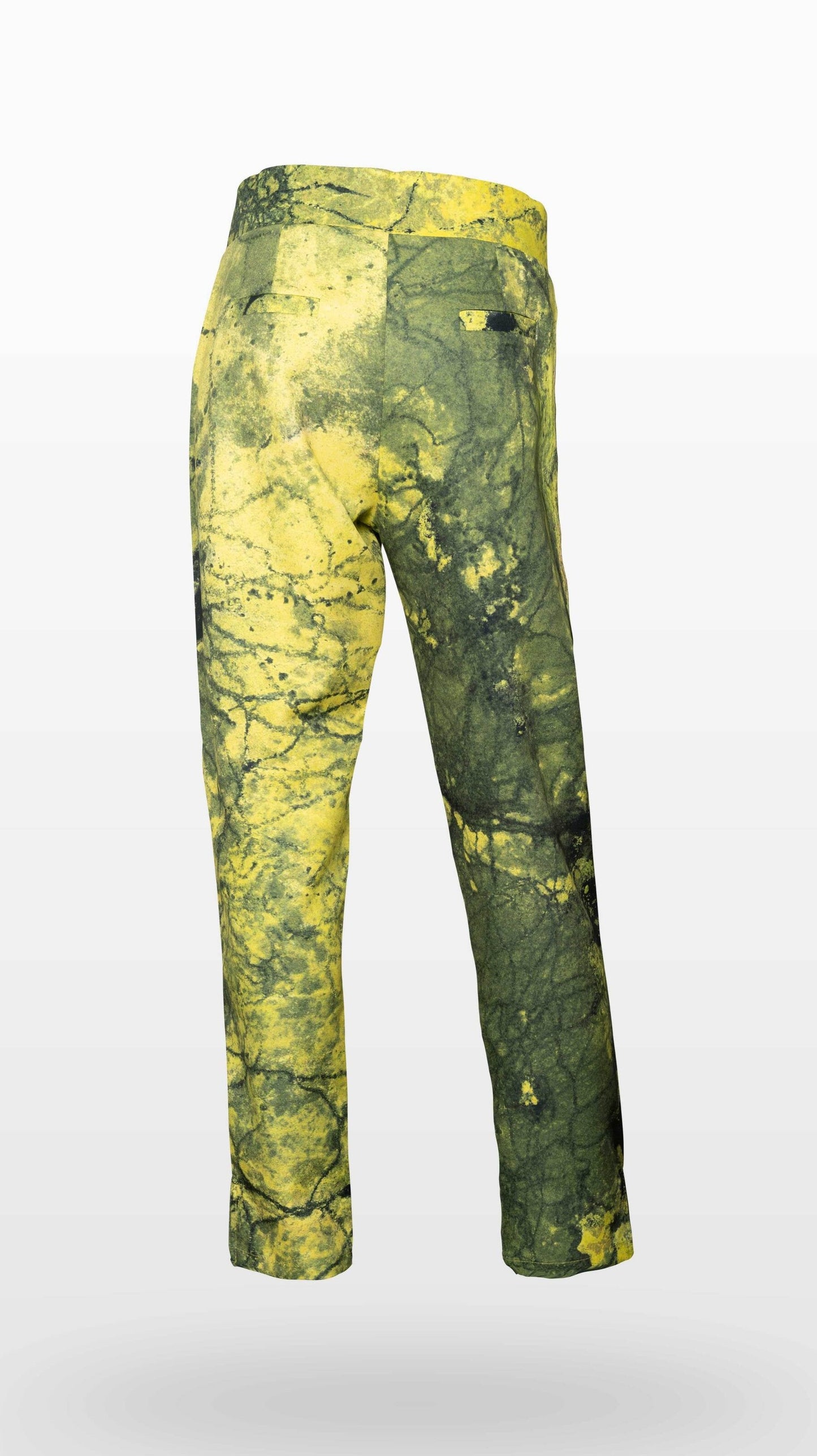 Yellow Algae High Waisted Structure Fitted Trousers