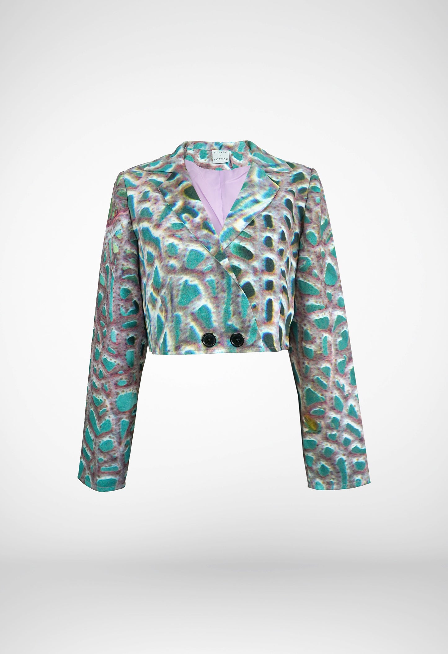 Purple Colombian Coral Long Sleeve Cropped Blazer