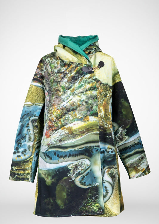Aquatic Blue and Green Oversized Waterproof Cape