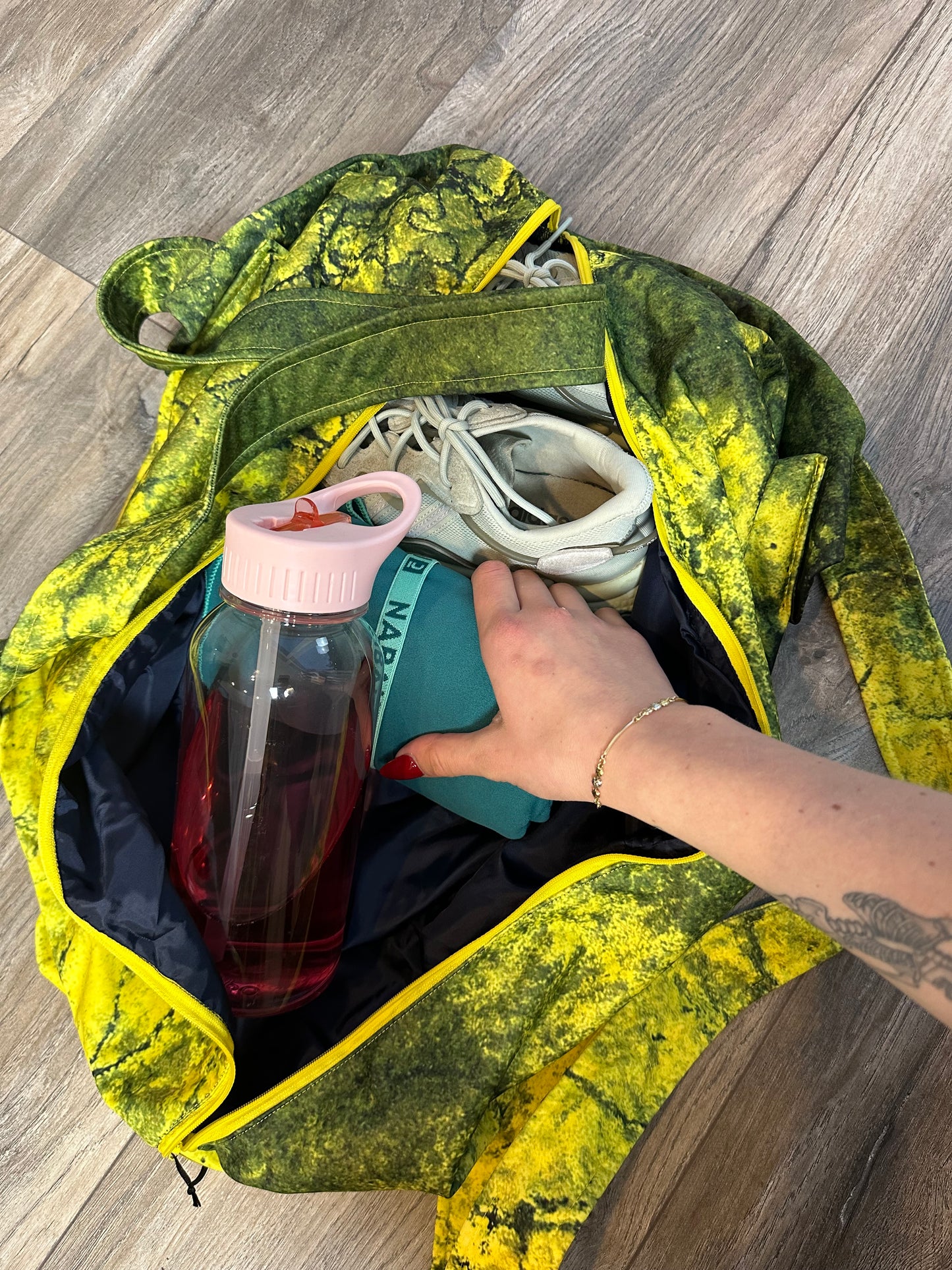 Shoulder Strap Yellow Yoga Bag with Zipper