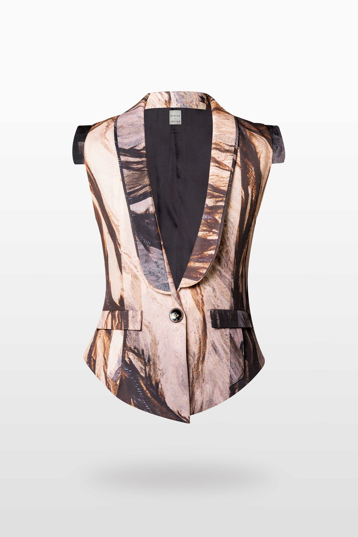 Sepia Brown Sleeveless Blazer