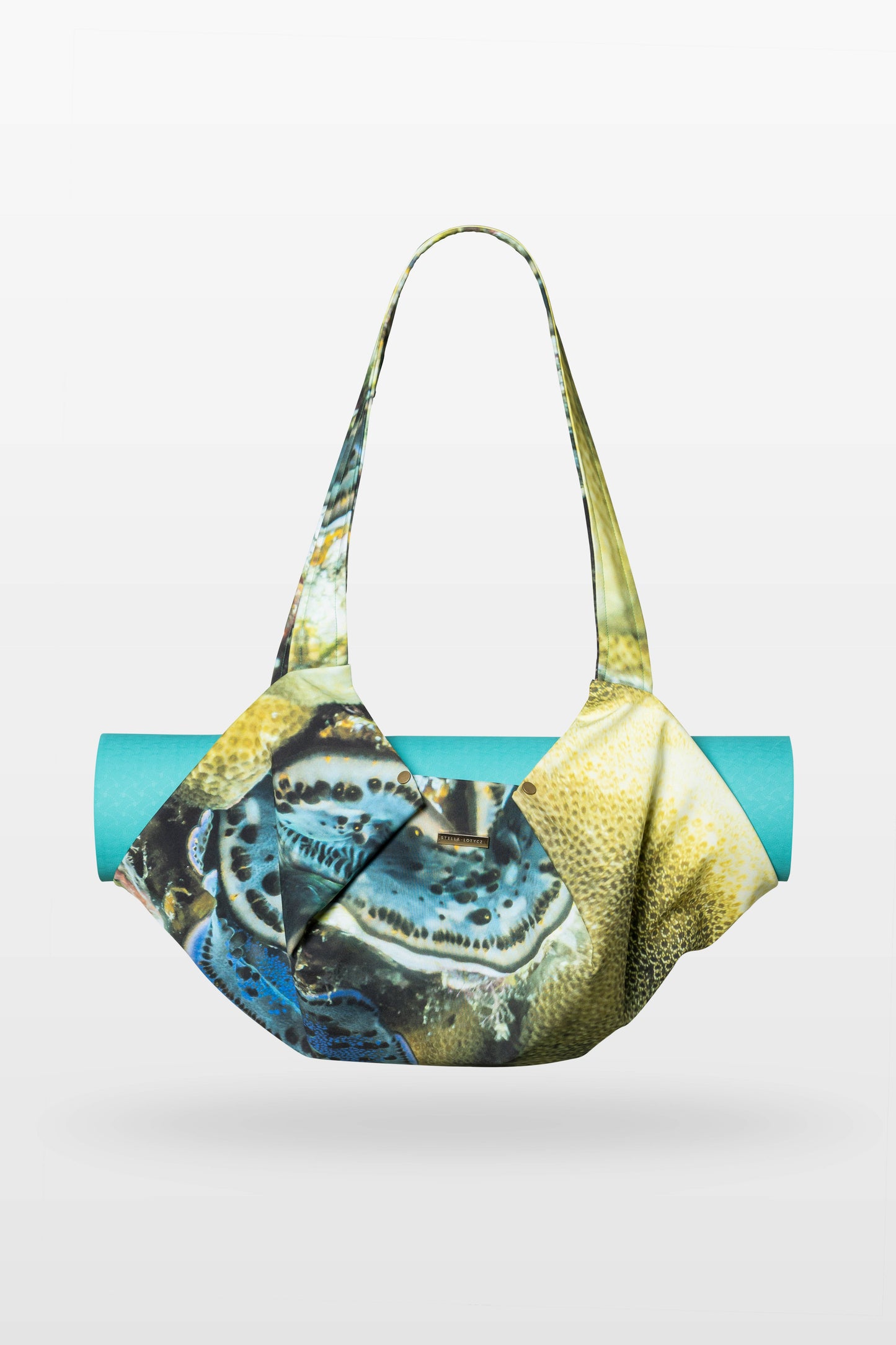 Aquatic Yellow and Blue Yoga Bag with Zipper