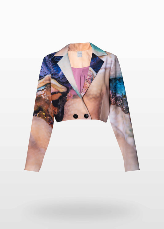 Colourful Long Sleeve Cropped Blazer