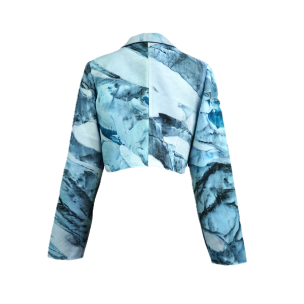 Alaskan Glacier Blue Long Sleeve Cropped Blazer