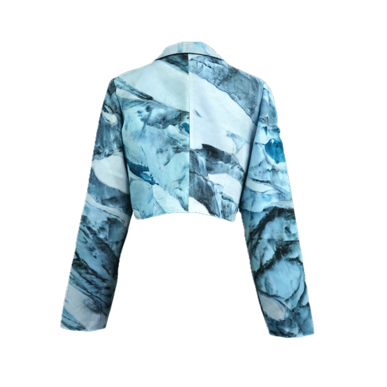 Alaskan Glacier Blue Long Sleeve Cropped Blazer