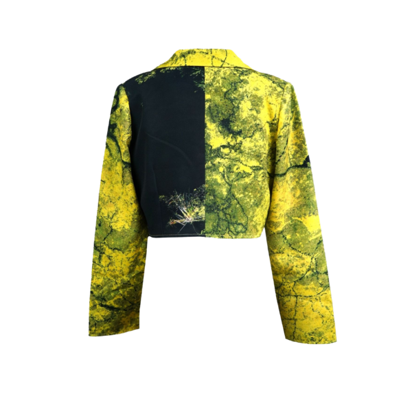 Yellow Algae Long Sleeve Cropped Blazer