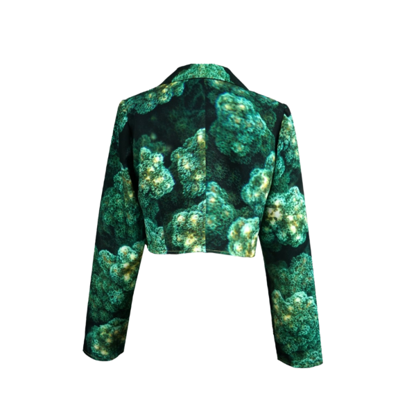 Emerald Long Sleeve Cropped Blazer. Coral from Ecuador