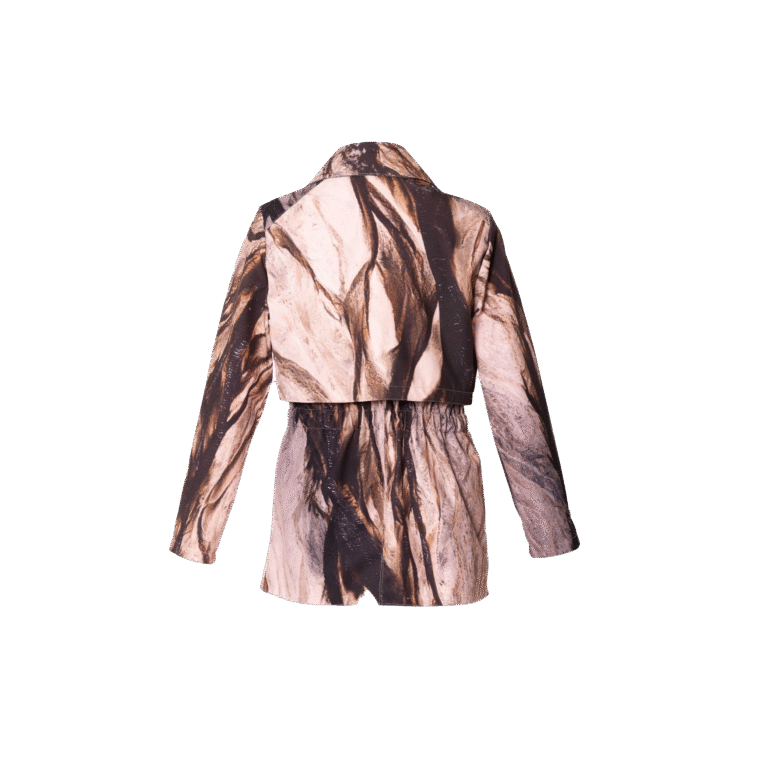 Sepia Brown Waterproof Jacket with Waist Belt