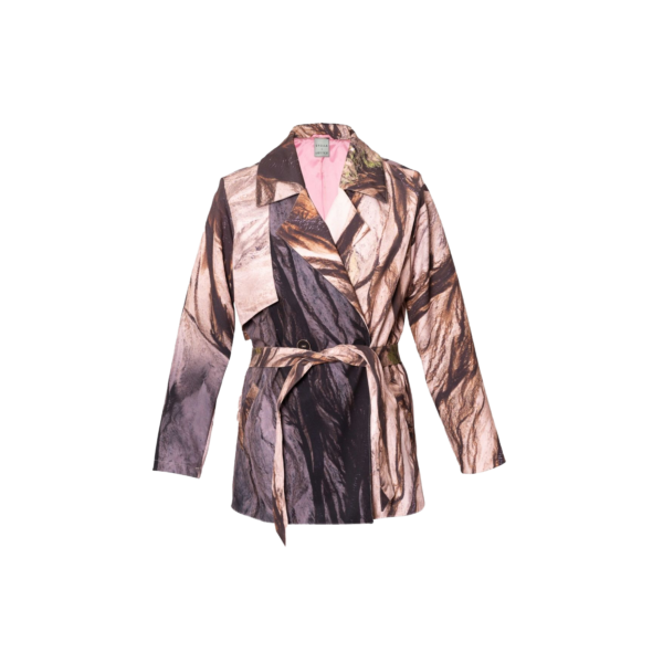 Sepia Brown Waterproof Jacket with Waist Belt