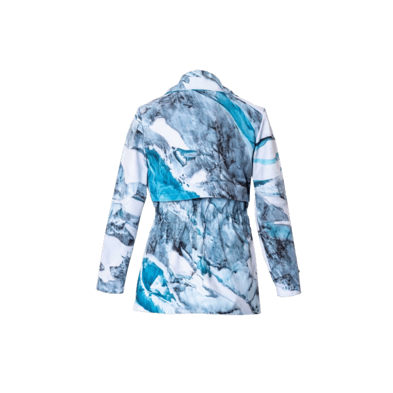 Alaskan Blue Glacier Waterproof Jacket with Waist Belt