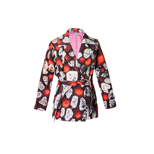 Waterproof Jacket with Waist Belt. Ecuador Red Collection