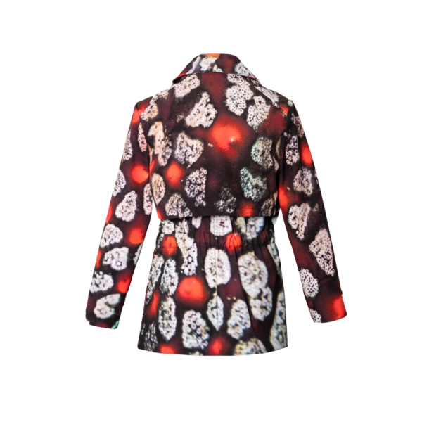 Waterproof Jacket with Waist Belt. Ecuador Red Collection