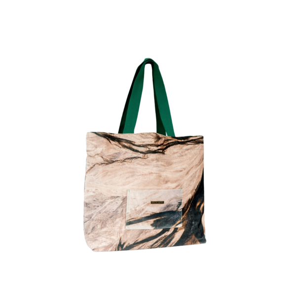Everyday Tote Bag with Artistic Print . Sepia Brown