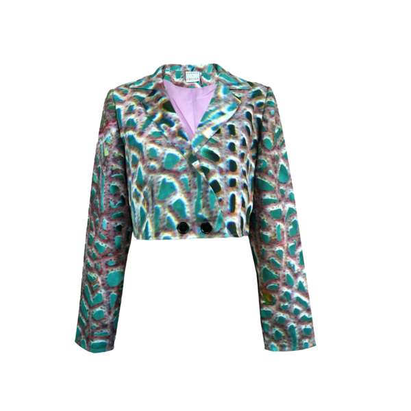 Purple Colombian Coral Long Sleeve Cropped Blazer