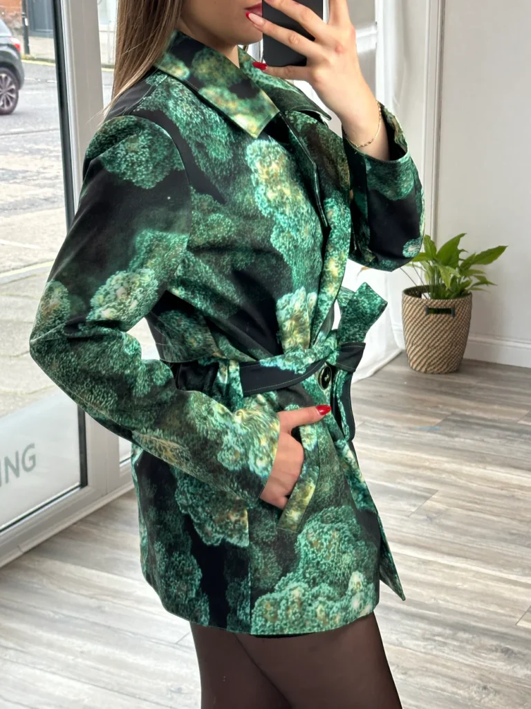 Emerald Green Reef Waist Belt Waterproof Jacket