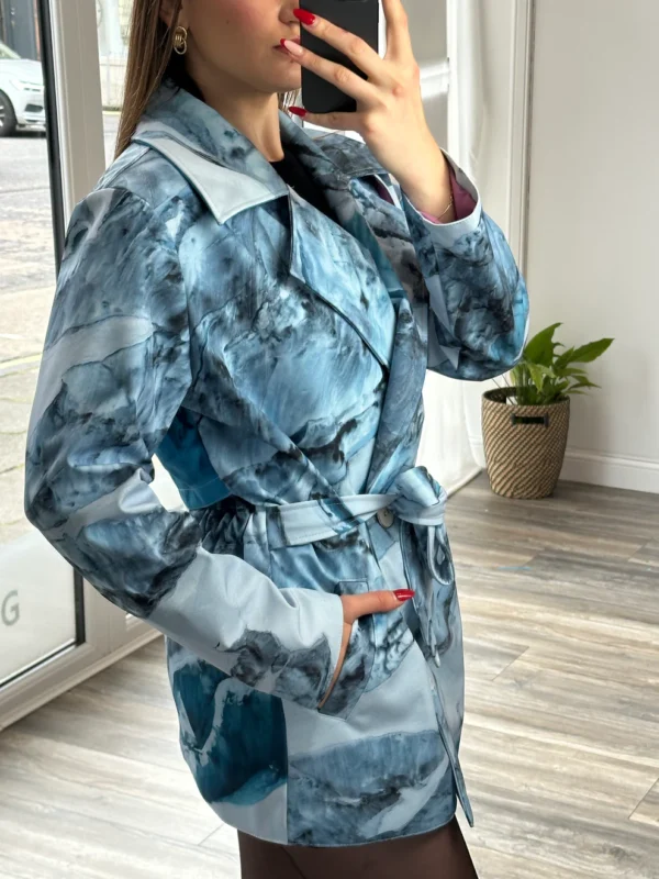 Alaskan Blue Glacier Waterproof Jacket with Waist Belt