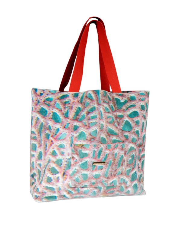Everyday Tote Bag with Artistic Print . Purple Colombian Reef