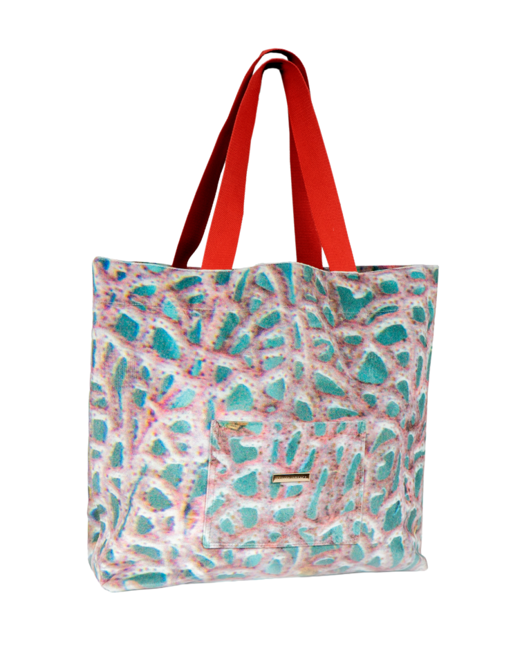 Everyday Tote Bag with Artistic Print . Purple Colombian Reef