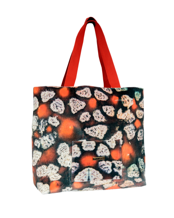 Everyday Tote Bag with Artistic Print . Ecuador Red Collection