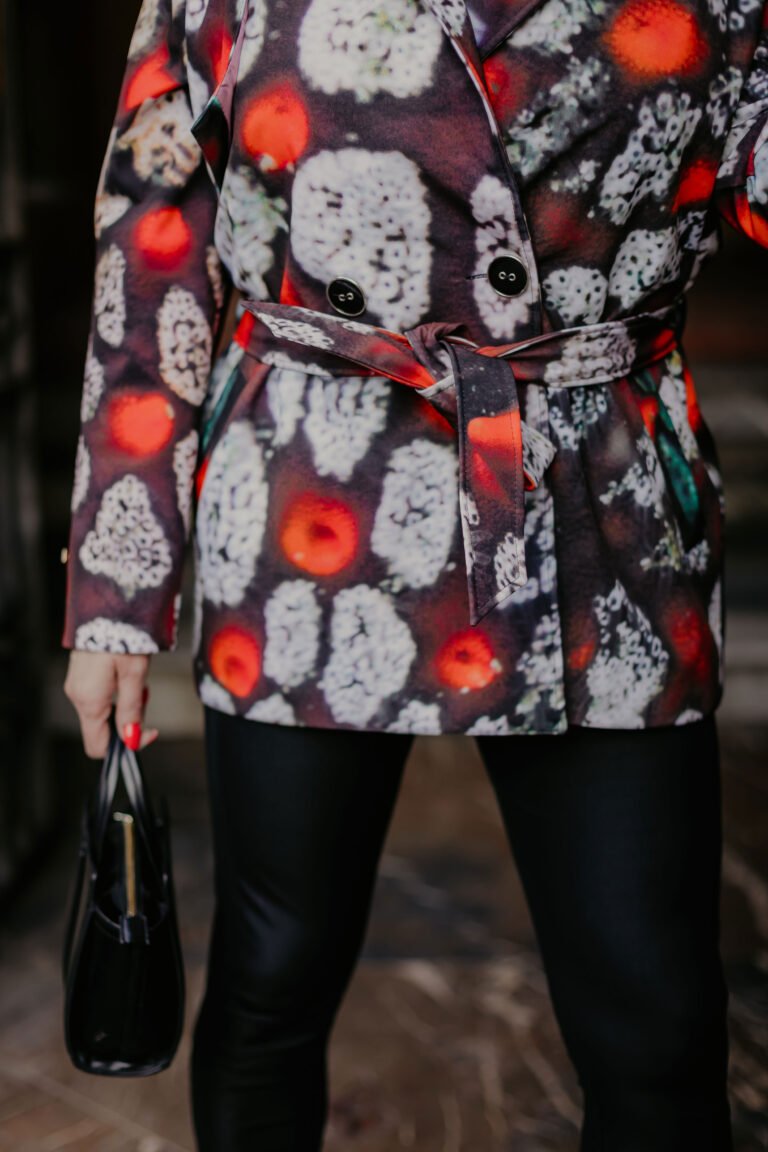 Waterproof Jacket with Waist Belt. Ecuador Red Collection