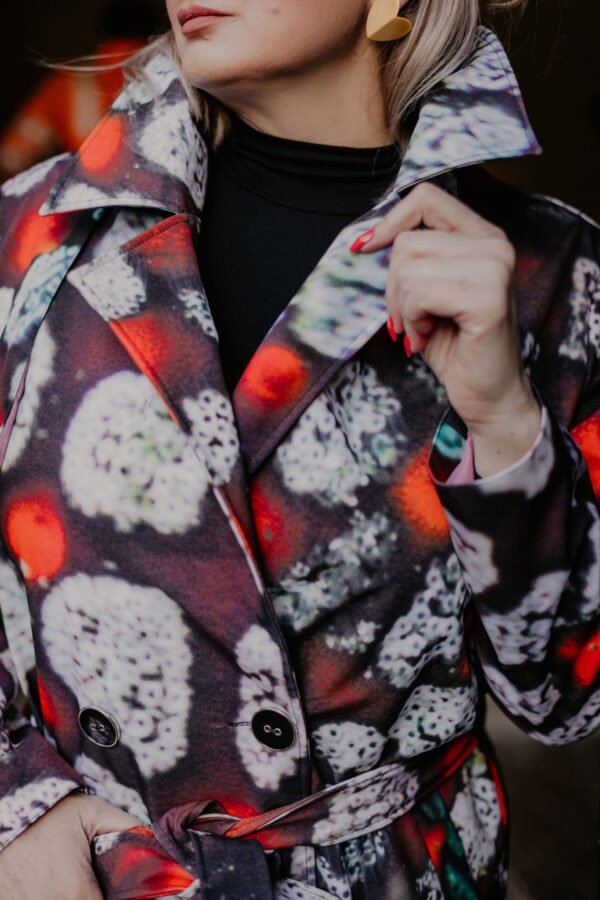 Waterproof Jacket with Waist Belt. Ecuador Red Collection