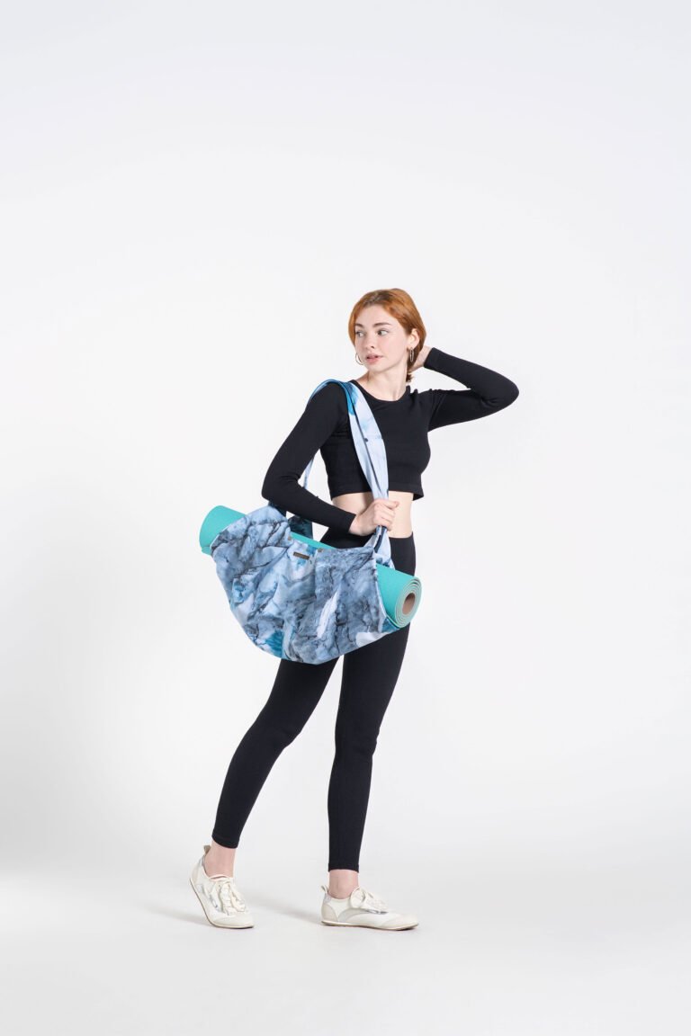 Blue Yoga Bag with Zipper. Alaskan Glacier