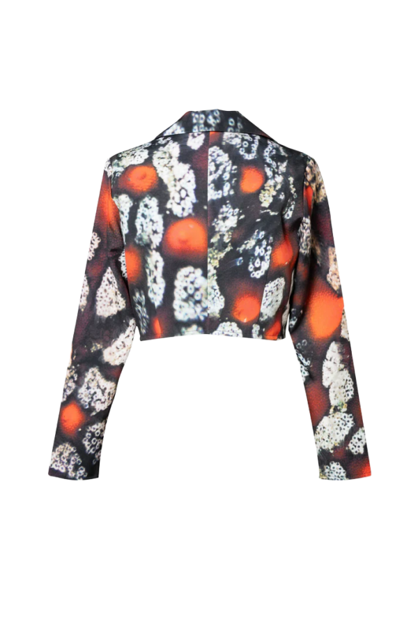 Cropped Women’s Blazer . Red Underwater World of Ecuador