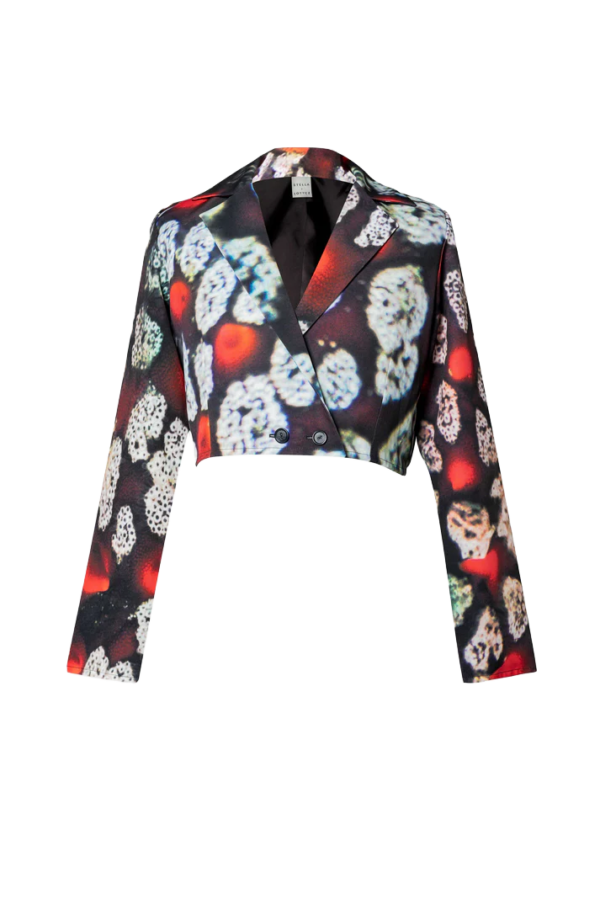 Cropped Women’s Blazer . Red Underwater World of Ecuador